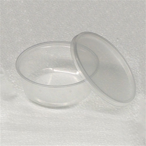 4.5 inch 8 oz Semi-Clear Punched Deli Cups with Lids