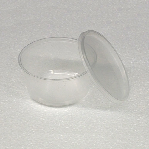 4.5 inch 12 oz Semi-Clear Punched Deli Cups with Lids