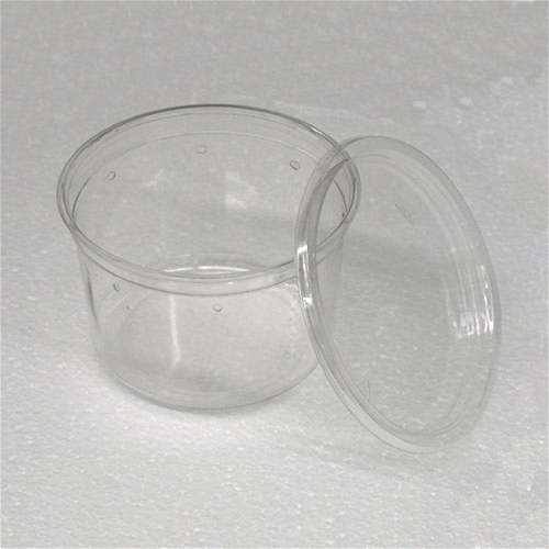 4.5 inch 16 oz Clear Punched Deli Cups with Lids
