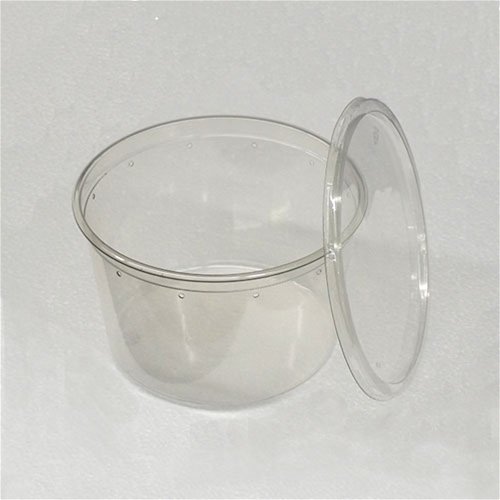 6.75 inch 80 oz Clear Punched Deli Cups with Lids