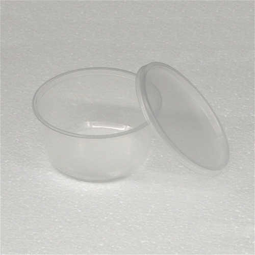 4.5 inch 12 oz Semi-Clear Un-Punched Deli Cups with Lids