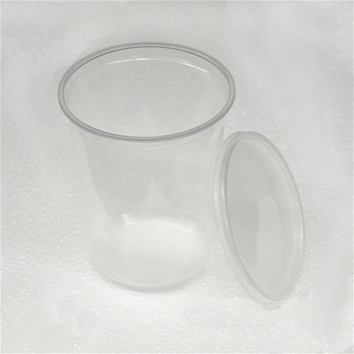 4.5 inch 32 oz Semi-Clear Un-Punched Deli Cups with Lids